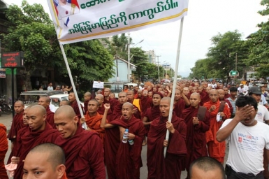 Burmese Buddhist Monks demand limits to mixed marriages and Rohingya civil rights