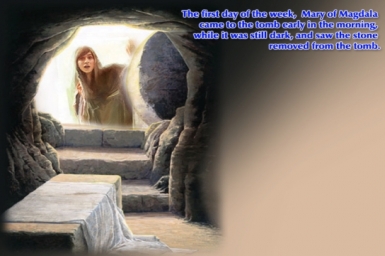 The other disciple (...) also went in; he saw and believed: Gospel by pictures: Easter Sunday
