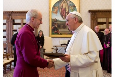 Pope Francis and Archbishop Welby discuss ways of working for unity