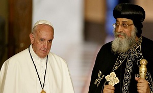 Holy Father's condolences to Pope Tawadros II for Coptic church fire in Egypt