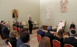 A delegation from Rabbinical Seminary of Latin America received by Pope Francis