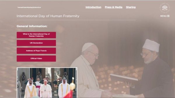 New website dedicated to the Human Fraternity Day