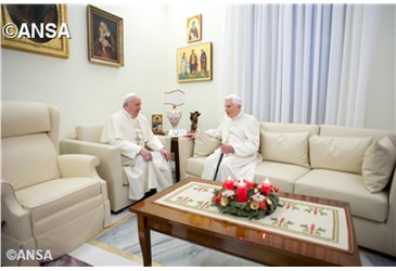 Pope Francis offers the Pope Emeritus his Christmas greetings