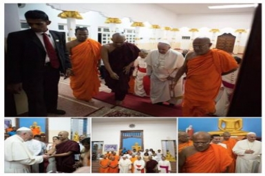 Le pape visite un temple bouddhiste à Colombo, une étape non prévue au programme officiel