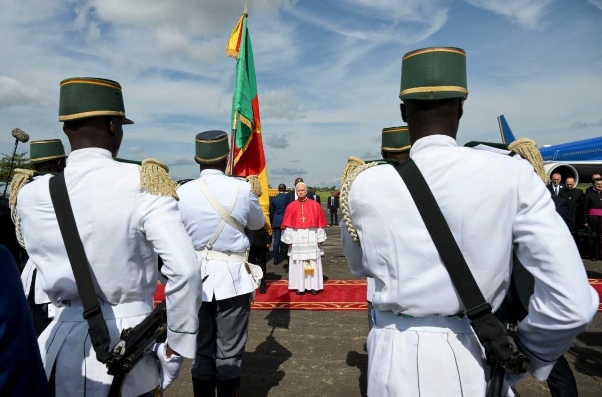 Pope Leo XIV lands in Cameroon for second leg of his Apostolic Journey