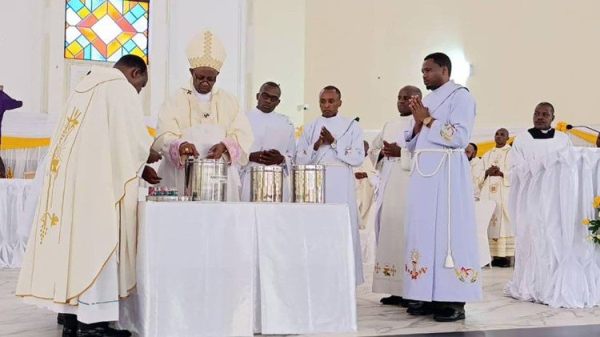 Use your anointed hands to bless and sanctify, Archbishop Amani tells priests at Chrism Mass