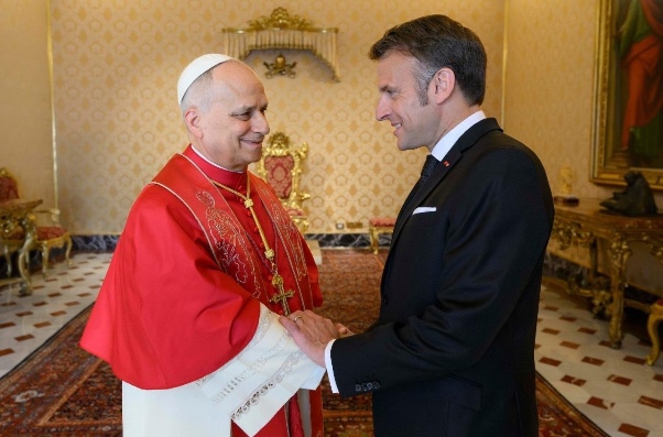 Pope Leo meets French President Macron