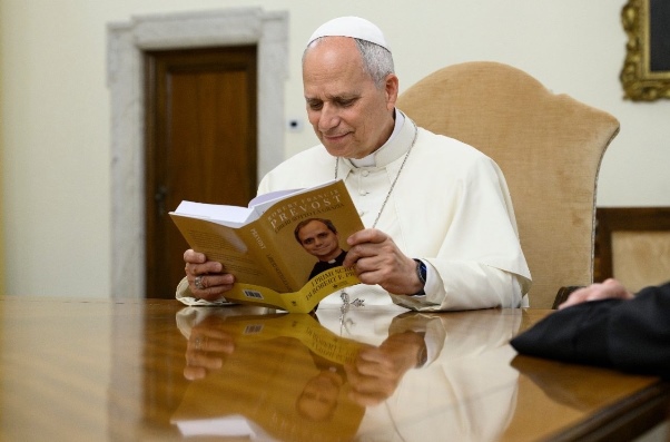 Pope Leo XIV receives first copy of book “Free under Grace”